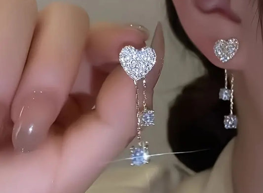 Heart Shaped Dangle Earrings