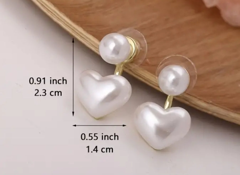Pearl Heart Earrings
