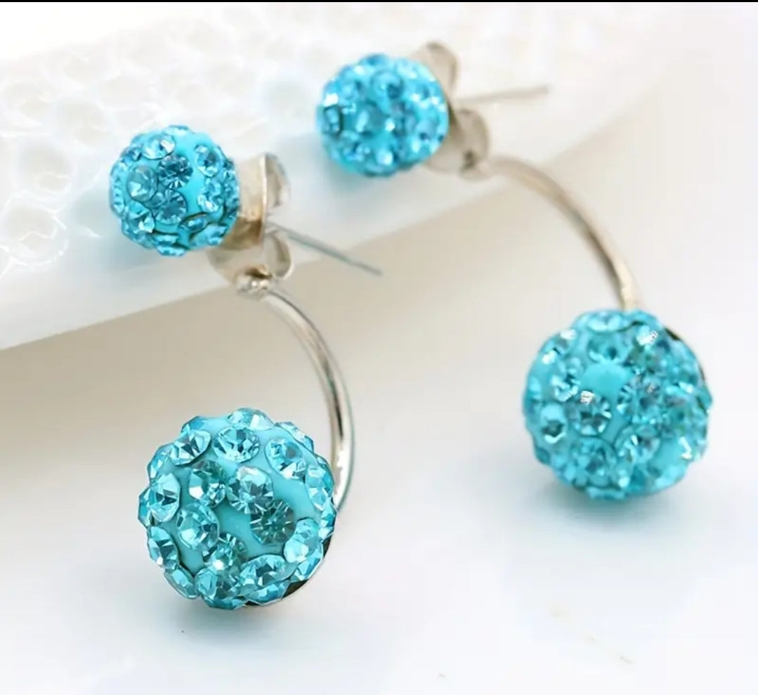 Double Rhinestones Elegante Earrings