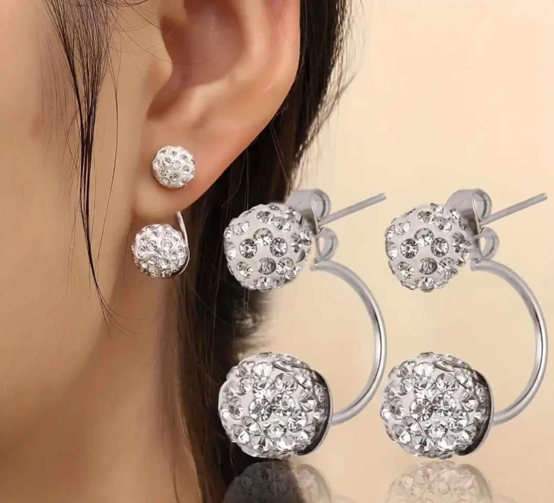 Double Rhinestones Elegante Earrings